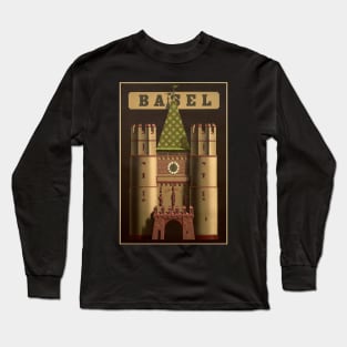 Bale,Basel,Spalentor,City Gate,Switzerland,Travel Poster Long Sleeve T-Shirt